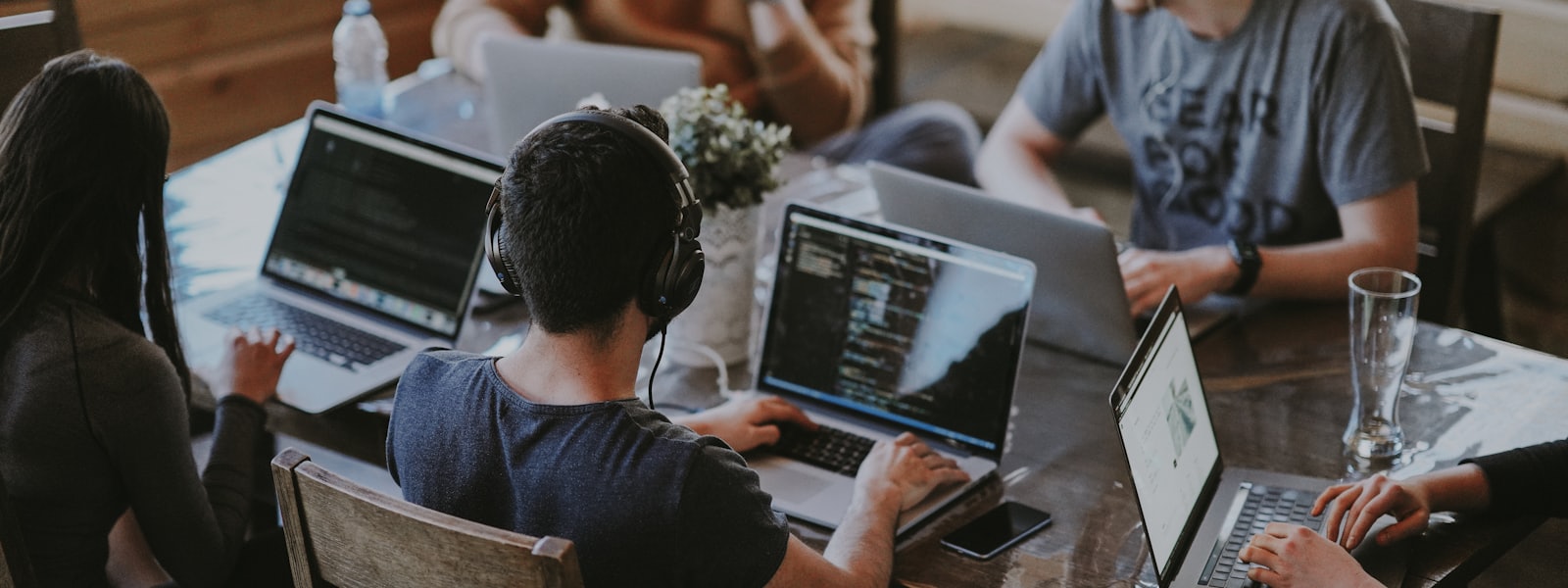 Software team collaborating in a meeting